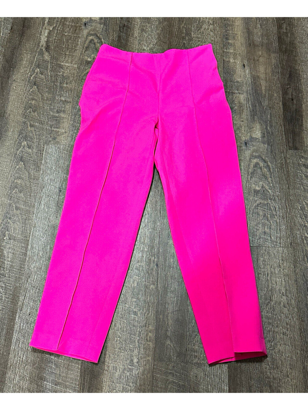 Zara Hot Pink Solid Women’s Dress Pants Tapered Medium Visible Seam